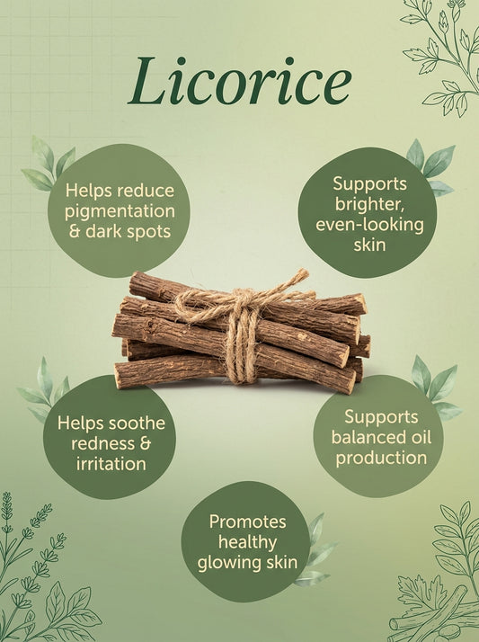 Buy Bhisajyam 100% Pure Licorice Oil (Mulethi Oil) - Glycyrrhiza glabra. Helps reduce pigmentation, dark spots, and redness. Supports even, brighter skin. GC Tested. No synthetics.