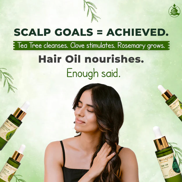 Bhisajyam Tea Tree + Clove + Hair Oil + Rosemary – Intensive Hair Rescue Kit