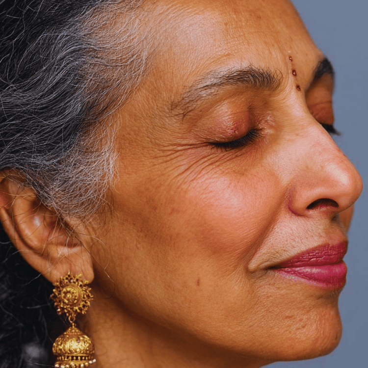 Wrinkle and fine lines on skin requiring anti aging natural oil treatment