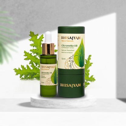 Bhisajyam Citronella Essential Oil for mosquito repellent and outdoor protection spray