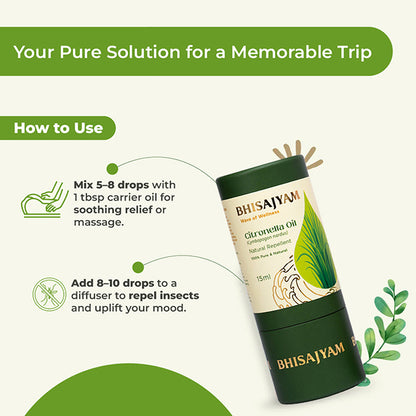 How to use Bhisajyam Citronella Essential Oil in spray and diffuser