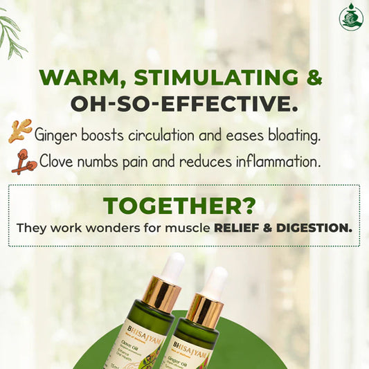 Bhisajyam Clove + Ginger – Natural Pain & Digestion Duo