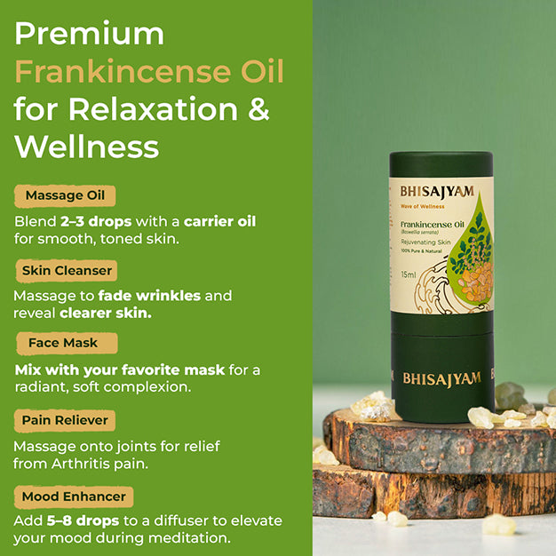How to use Bhisajyam Frankincense Essential Oil for skincare routine and facial application