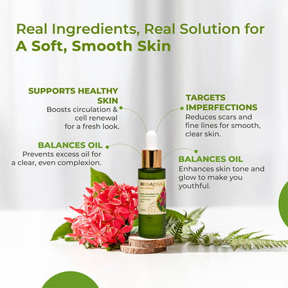 Benefits of Bhisajyam Rose Geranium Essential Oil for acne glow and skin balance