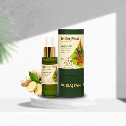 Bhisajyam Ginger Essential Oil for muscle pain relief and hair growth stimulation