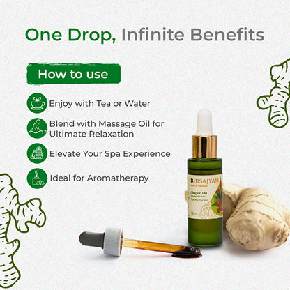 How to use Bhisajyam Ginger Essential Oil diluted for body and scalp application