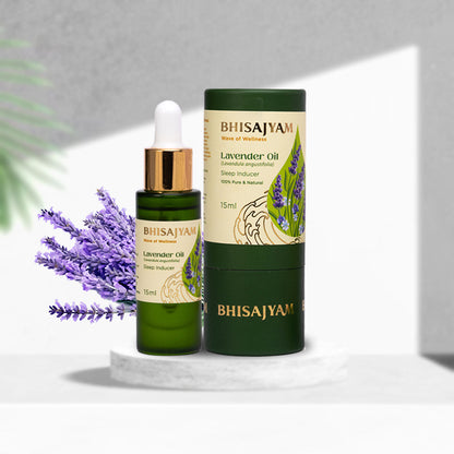 Bhisajyam Lavender Essential Oil for anxiety relief & sleep support