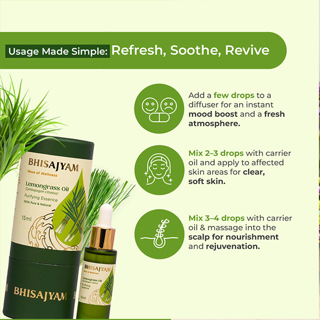 Bhisajyam Lemongrass Essential Oil