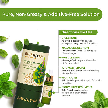 How to use Bhisajyam Peppermint Essential Oil diluted for scalp application