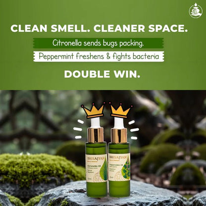 Benefits of peppermint and citronella oil for insect repellent air purification and home freshness