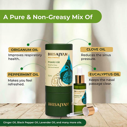 Benefits of Bhisajyam Praniti Oil for sinus relief immunity and cold relief