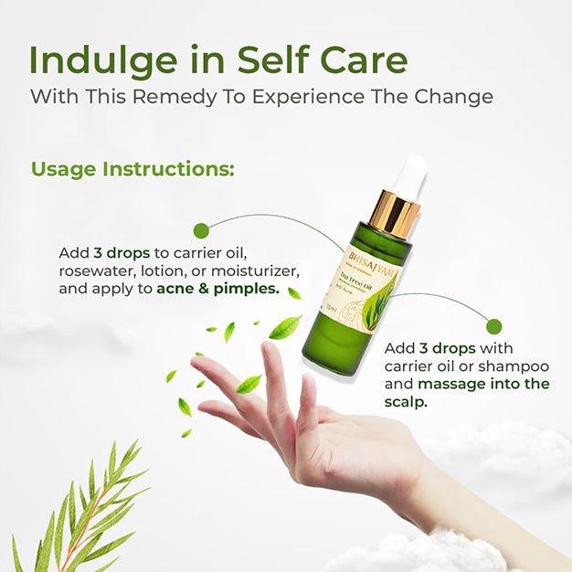 How to use Bhisajyam Tea Tree Essential Oil diluted for scalp and skin application
