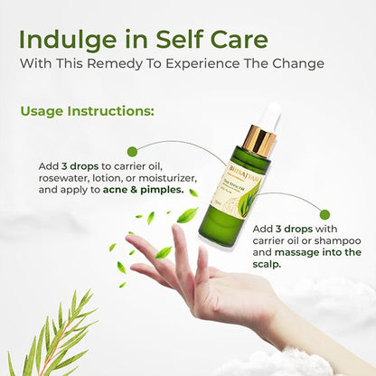 How to use Bhisajyam Tea Tree Essential Oil diluted for scalp and skin application