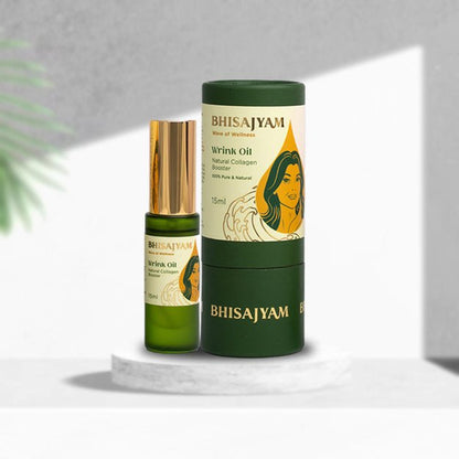 Bhisajyam Wrink Oil for wrinkle reduction fine lines and glowing skin anti aging oil