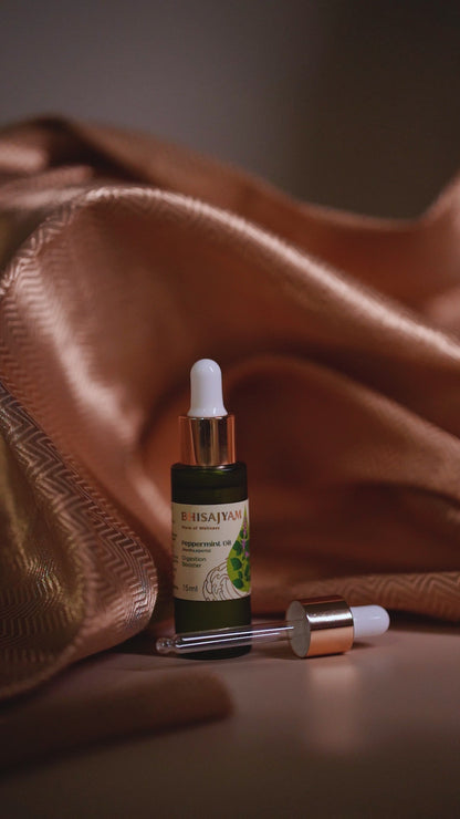 Video showing Bhisajyam Peppermint Essential Oil for better digestion