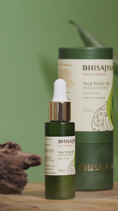 Video demonstration of Bhisajyam Tea Tree Essential Oil usage for scalp treatment