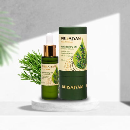 Bhisajyam Rosemary Essential Oil for hair fall control and hair regrowth 100% pure natural oil